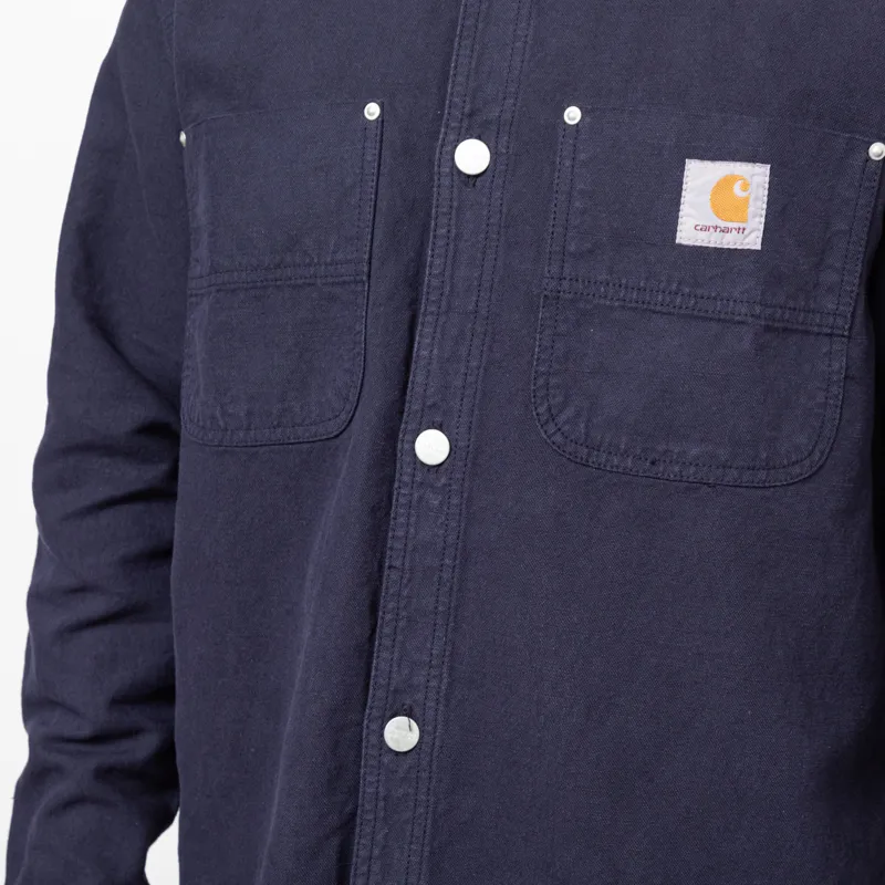 Carhartt WIP Walter Shirt Jac Dark Navy Garment Dyed-6
