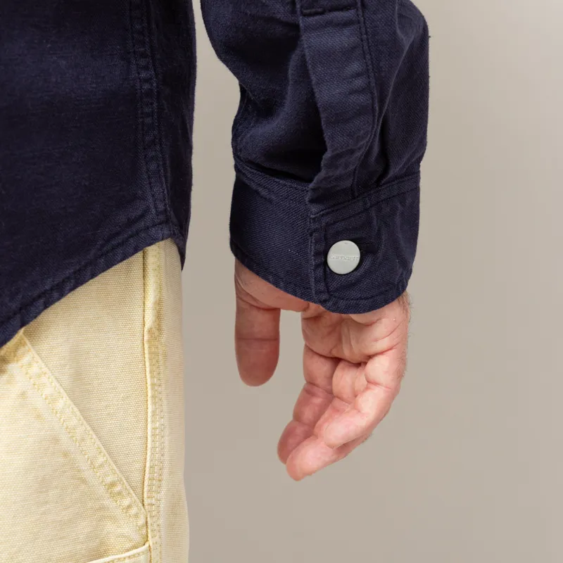 Carhartt WIP Walter Shirt Jac Dark Navy Garment Dyed-8