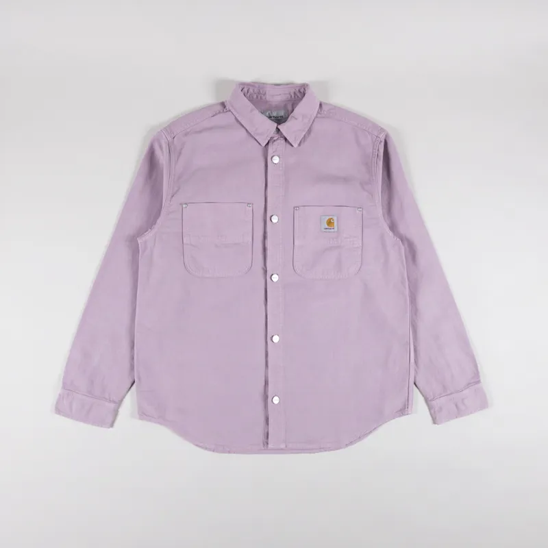 Carhartt WIP Walter Shirt Jac Pink Fog Garment Dyed