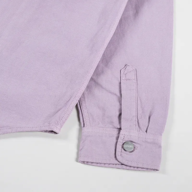 Carhartt WIP Walter Shirt Jac Pink Fog Garment Dyed-9