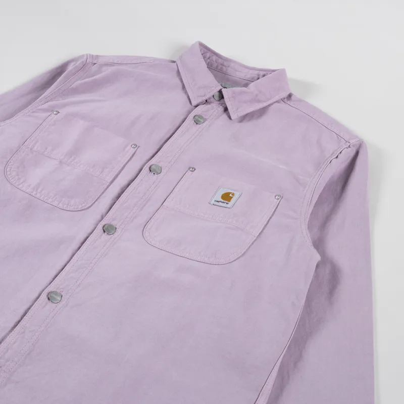 Carhartt WIP Walter Shirt Jac Pink Fog Garment Dyed-2