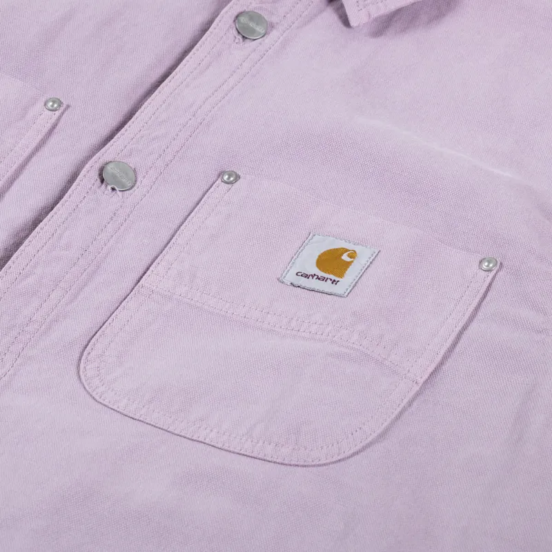 Carhartt WIP Walter Shirt Jac Pink Fog Garment Dyed-6