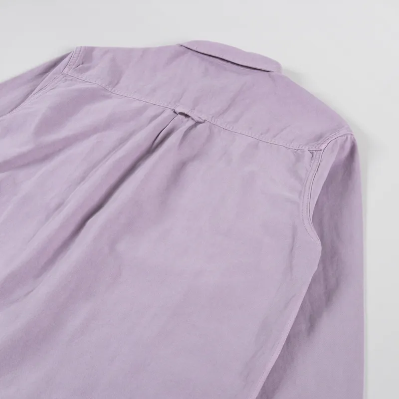 Carhartt WIP Walter Shirt Jac Pink Fog Garment Dyed-3