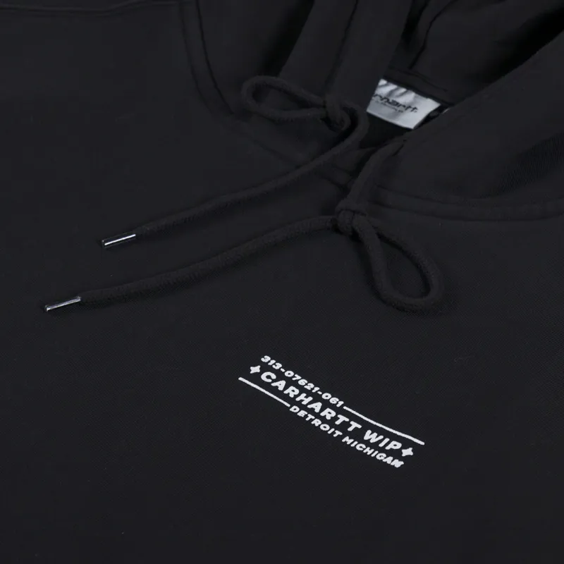 Carhartt WIP Hooded Stamp Sweat Black White-5