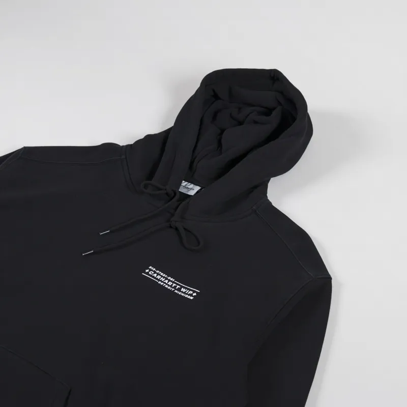Carhartt WIP Hooded Stamp Sweat Black White-3
