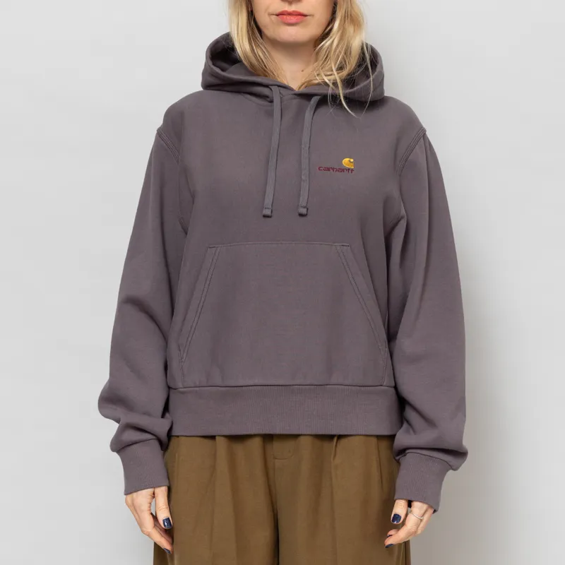 Carhartt WIP Womens Hooded American Script Sweat Porphyry