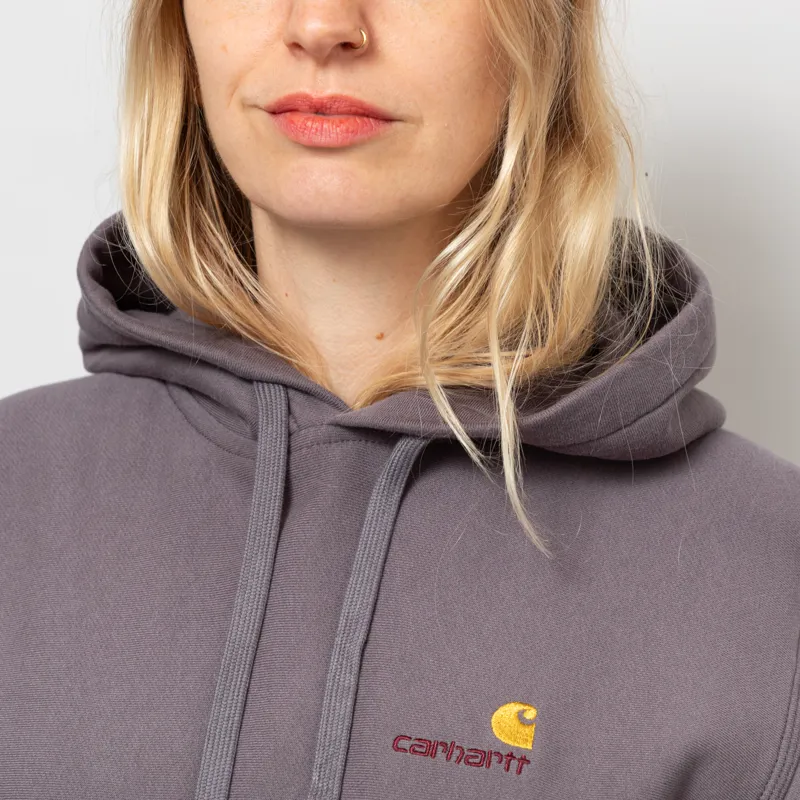 Carhartt WIP Womens Hooded American Script Sweat Porphyry-6