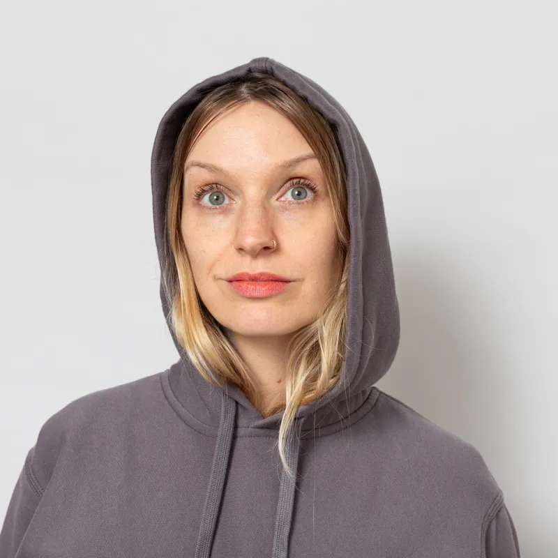 Carhartt WIP Womens Hooded American Script Sweat Porphyry-7