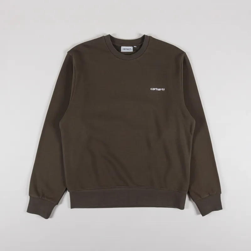 Carhartt WIP Mens Script Embroidery Sweatshirt Cypress White