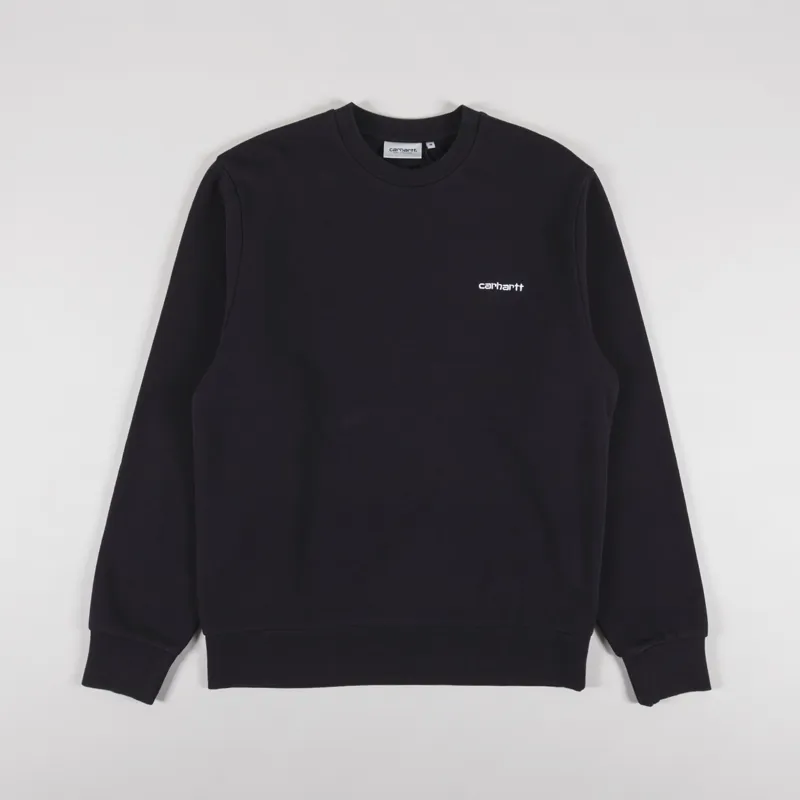 Carhartt WIP Script Embroidery Sweat Black White