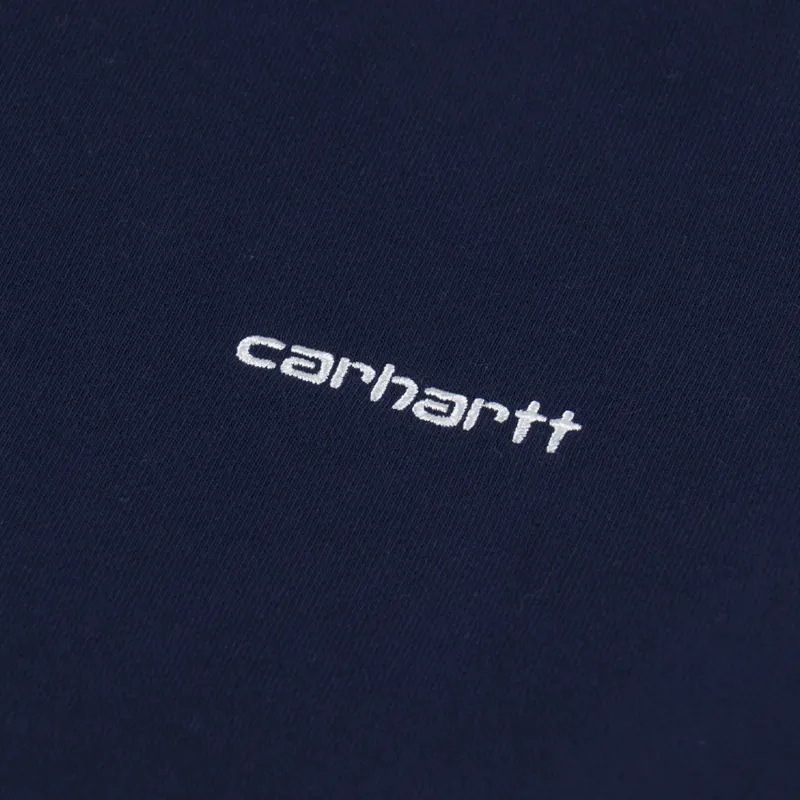 Carhartt WIP Script Embroidery Sweat Air Force Blue White-4