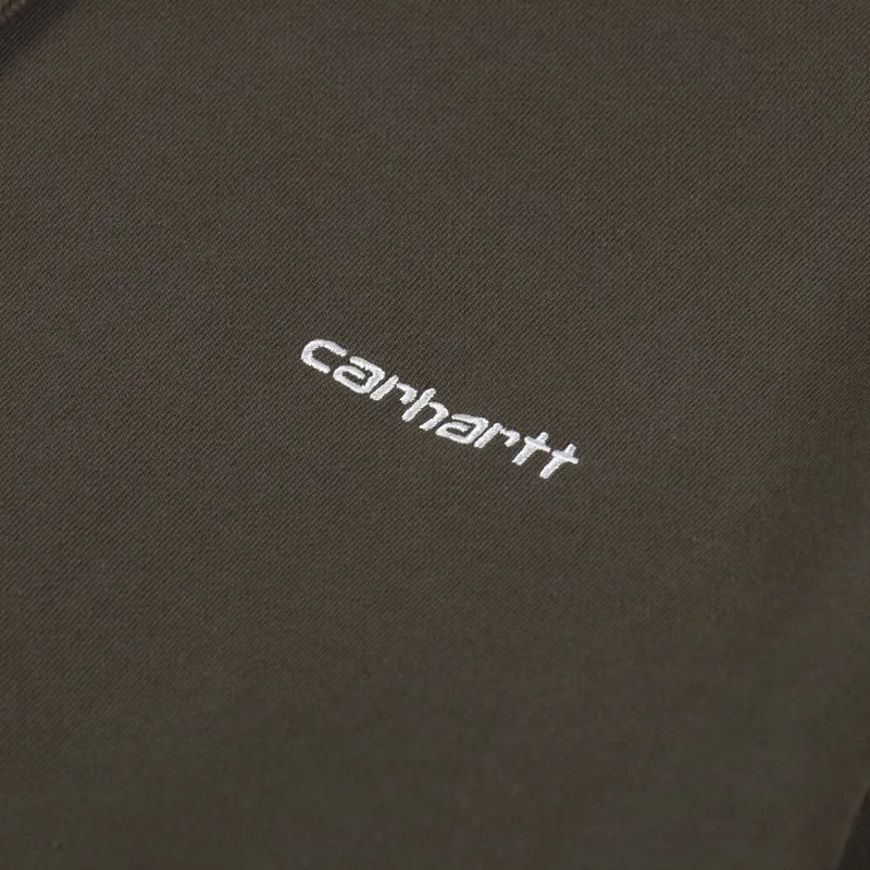 Carhartt WIP Hooded Script Embroidery Sweat Cypress White-4