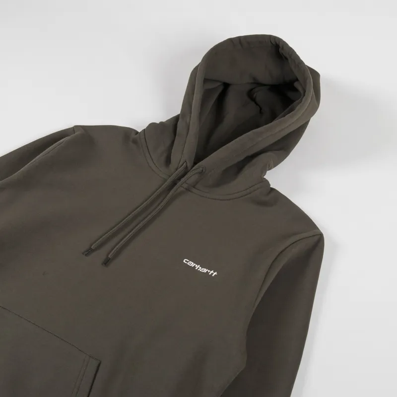 Carhartt WIP Hooded Script Embroidery Sweat Cypress White-2