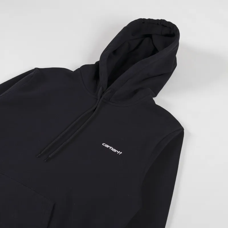 Carhartt WIP Hooded Script Embroidery Sweat Black White-2