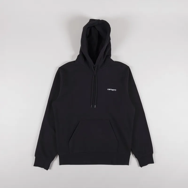 Carhartt WIP Hooded Script Embroidery Sweat Black White