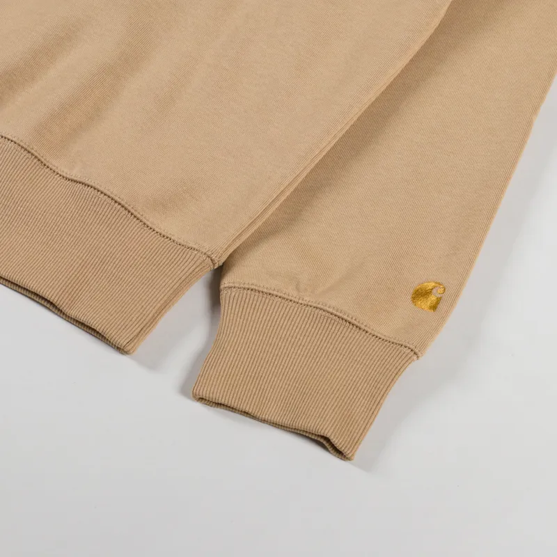 Carhartt WIP Chase Sweatshirt Dusty H Brown Gold-4