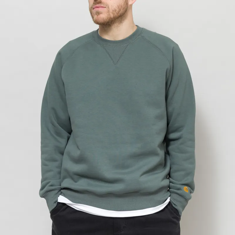 Carhartt WIP Chase Sweatshirt Velvet Green Gold