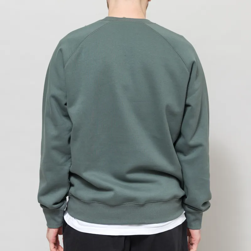 Carhartt WIP Chase Sweatshirt Velvet Green Gold-3