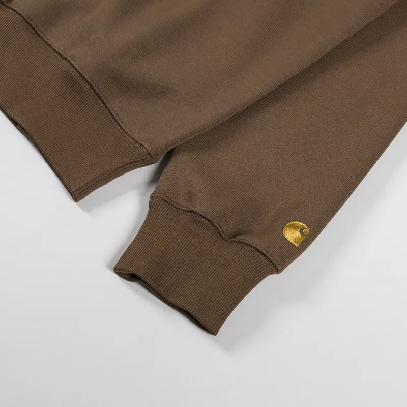 Carhartt WIP Chase Sweatshirt Chocolate Gold-5