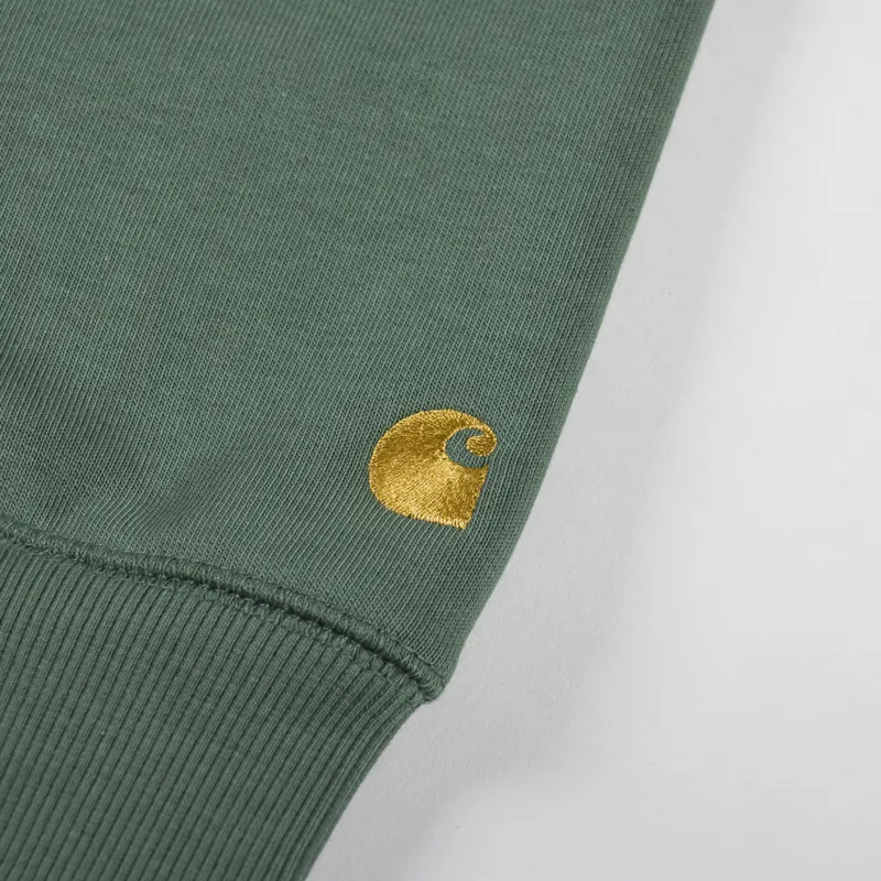 Carhartt WIP Chase Sweatshirt Duck Green Gold-4