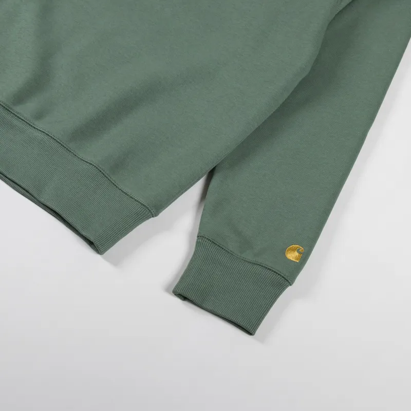 Carhartt WIP Chase Sweatshirt Duck Green Gold-5