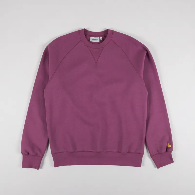 Carhartt WIP Chase Sweatshirt Dusty Fuchsia Gold