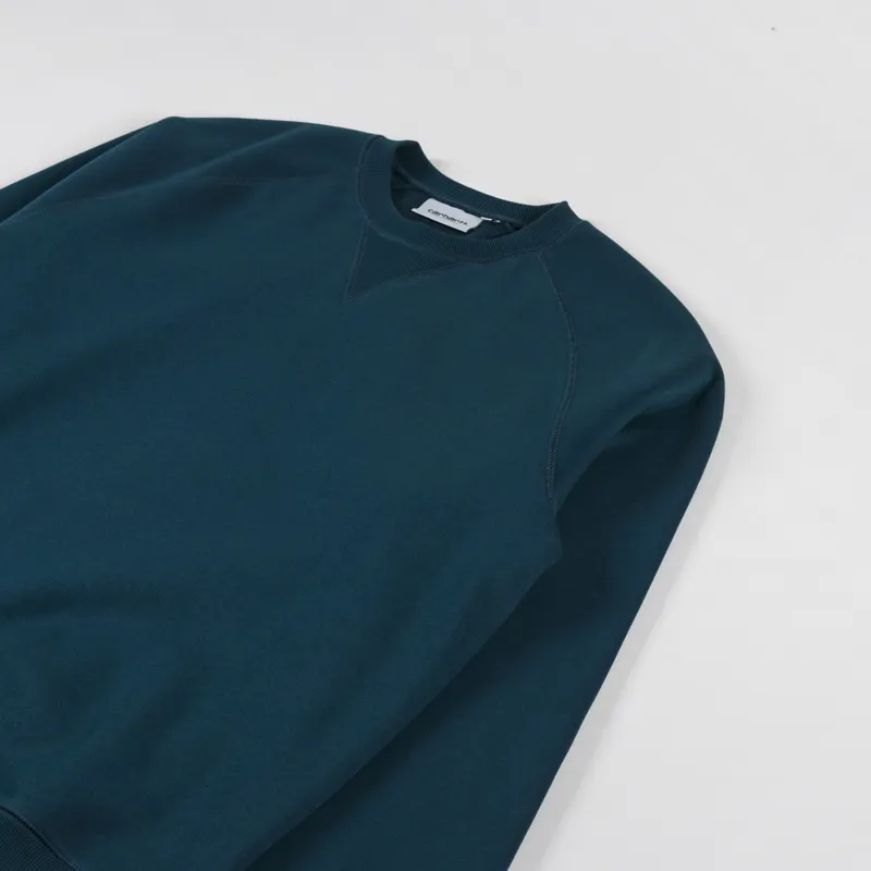 Carhartt WIP Chase Sweatshirt Duck Blue Gold-2