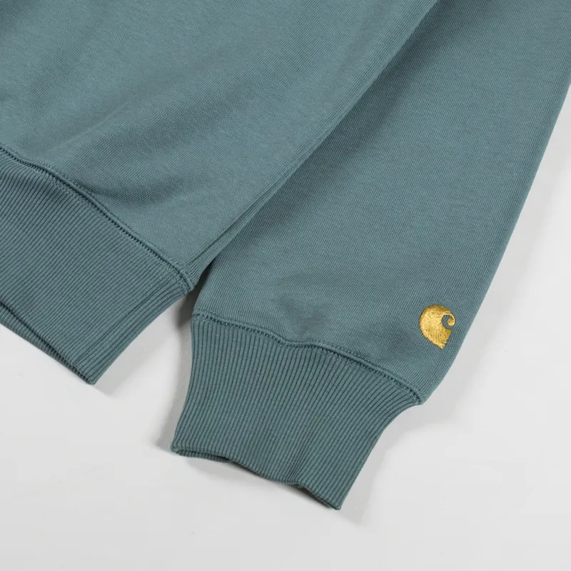Carhartt WIP Chase Sweatshirt Silver Pine Gold-5