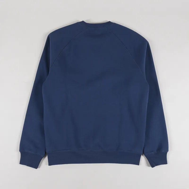 Carhartt WIP Chase Sweatshirt Dusky Blue Gold-1