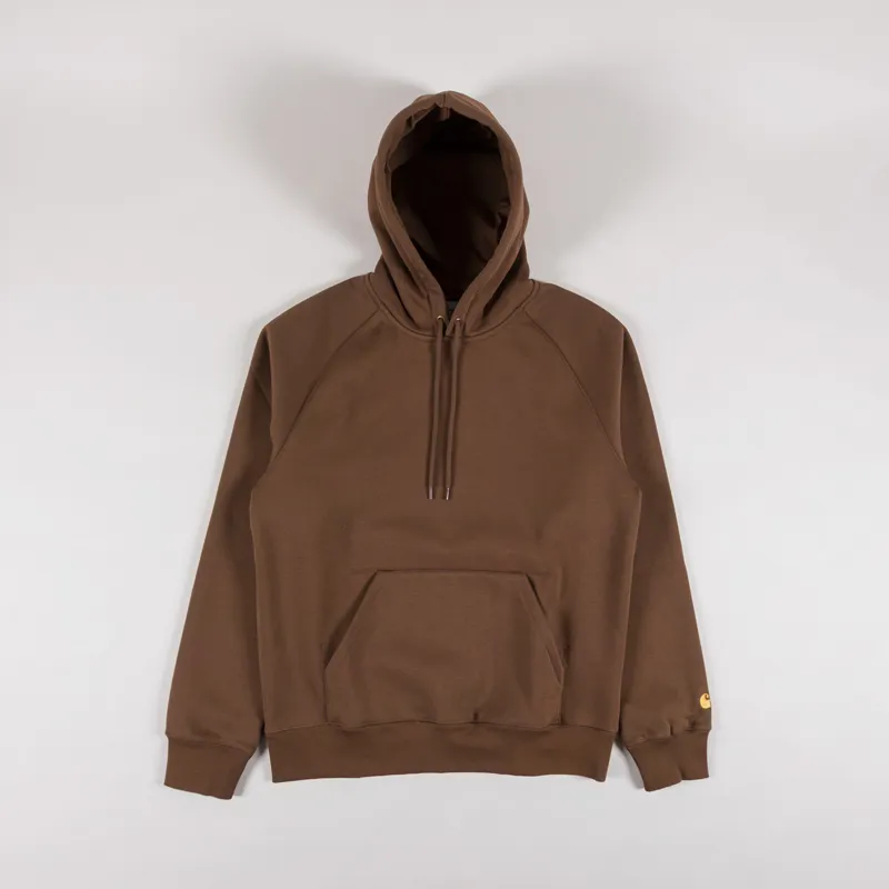 Carhartt WIP Hooded Chase Sweat Chocolate Gold