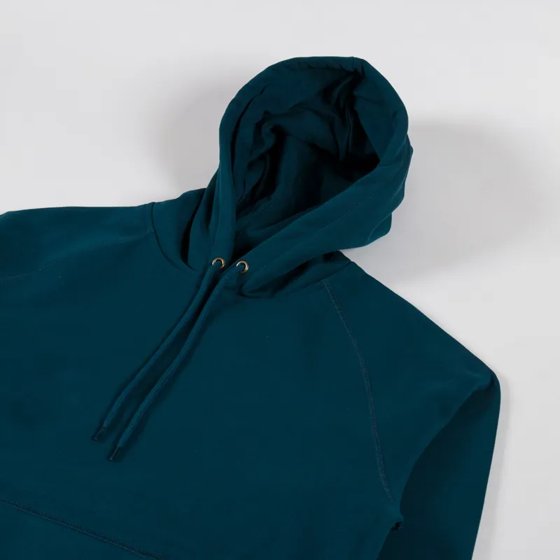 Carhartt WIP Hooded Chase Sweat Duck Blue Gold-2