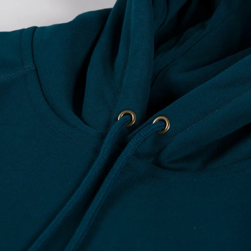 Carhartt WIP Hooded Chase Sweat Duck Blue Gold-4