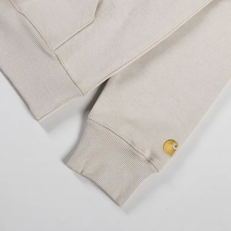 Carhartt WIP Hooded Chase Sweat Fleur De Sel Gold-8