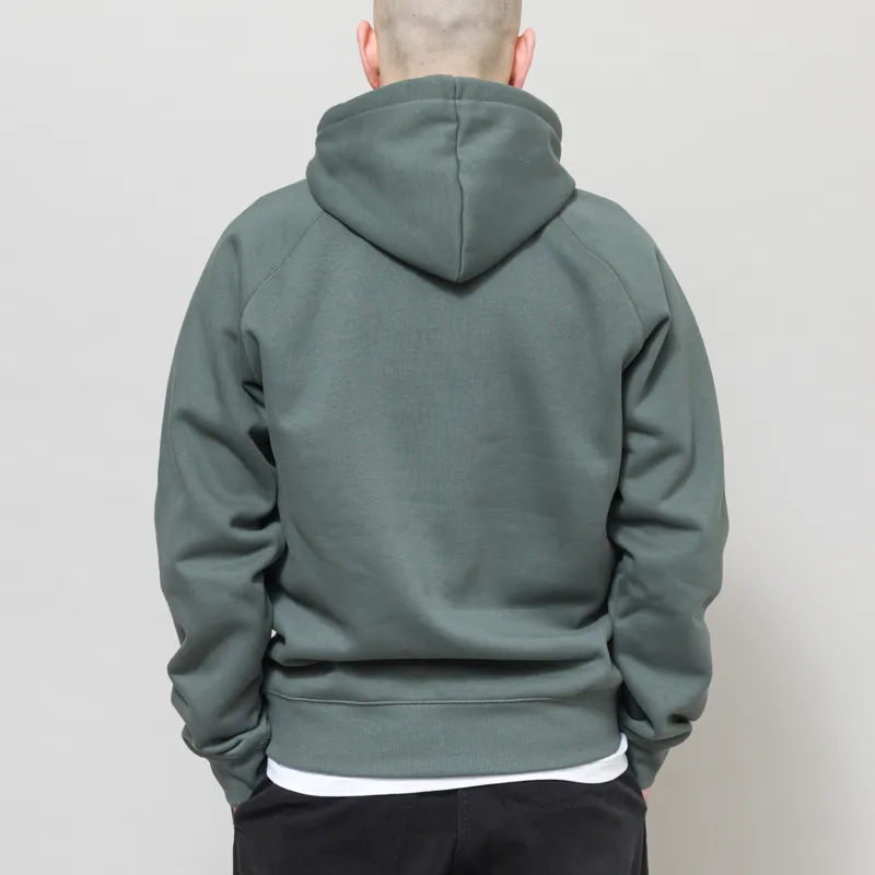 Carhartt WIP Hooded Chase Sweat Velvet Green Gold-4