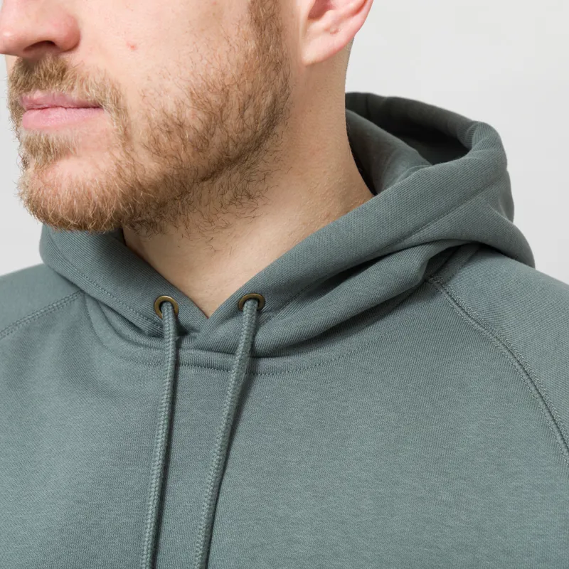 Carhartt WIP Hooded Chase Sweat Velvet Green Gold-6