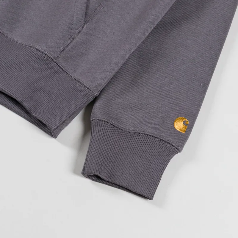 Carhartt WIP Hooded Chase Sweat Porphyry Gold-6