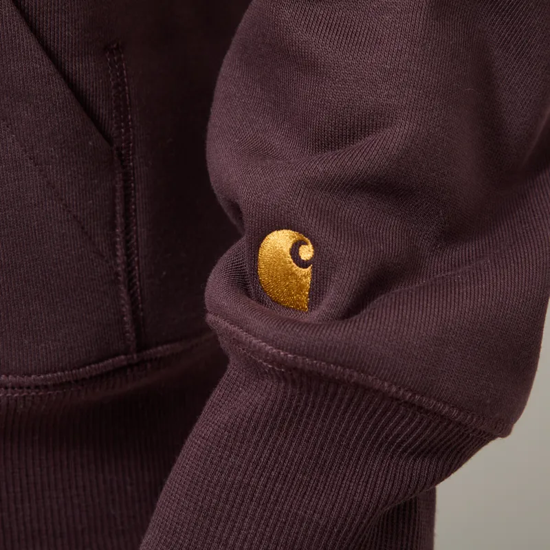 Carhartt WIP Hooded Chase Sweat Palisander Gold-6