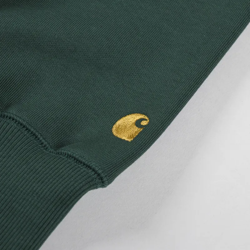 Carhartt WIP Hooded Chase Sweat Sycamore Tree Gold-6