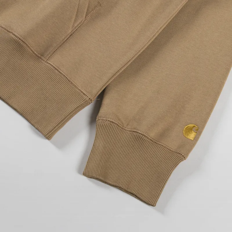 Carhartt WIP Hooded Chase Sweat Peanut Gold-7