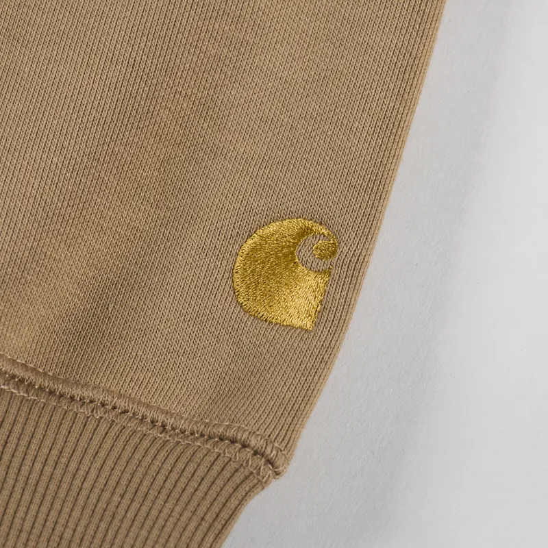 Carhartt WIP Hooded Chase Sweat Peanut Gold-8
