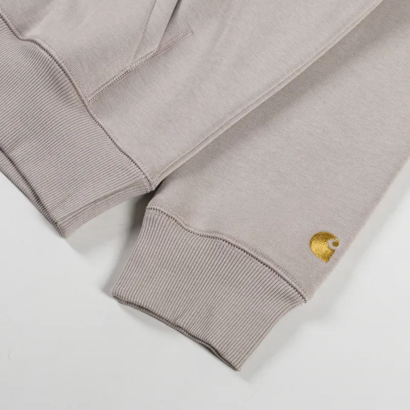 Carhartt WIP Hooded Chase Sweat Dusky Beige Gold-6