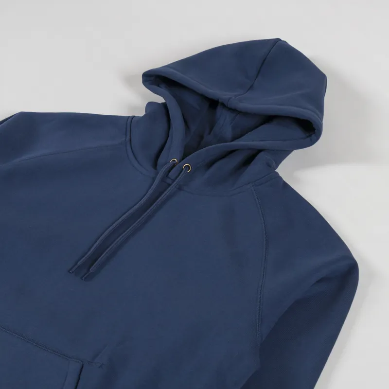 Carhartt WIP Hooded Chase Sweat Dusky Blue Gold-2