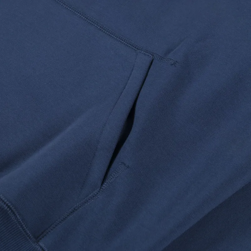 Carhartt WIP Hooded Chase Sweat Dusky Blue Gold-4