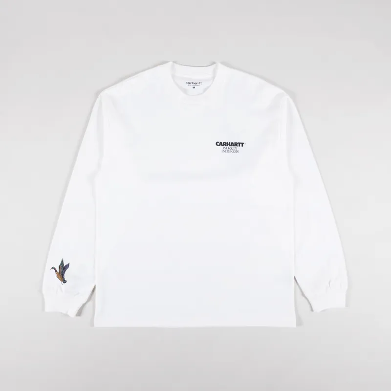 【Carhartt】 ★ LONG SLEEVE DUCKS T-SHIRT ★ LOOSE FIT Carhartt WIP Ducks Unisex Long Sleeve T-Shirt Beige I033663