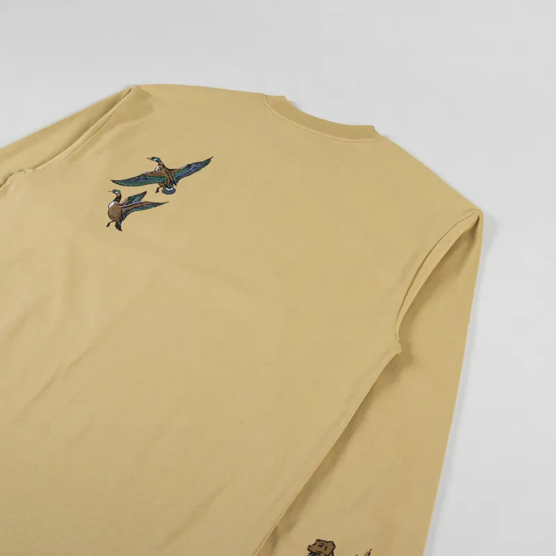 Carhartt WIP Mens Long Sleeve Ducks T Shirt Tee Bourbon Yellow