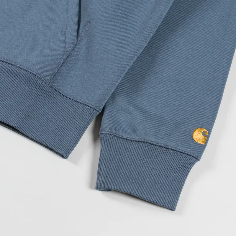 Carhartt WIP Hooded Chase Jacket Cozy Blue Gold-7