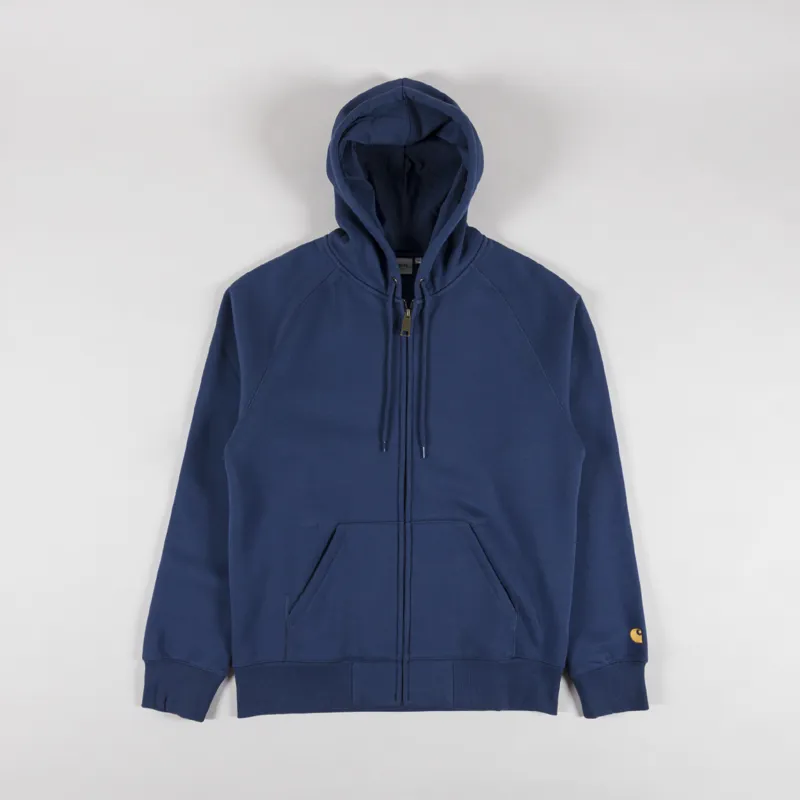 Carhartt WIP Hooded Chase Jacket Dusky Blue Gold