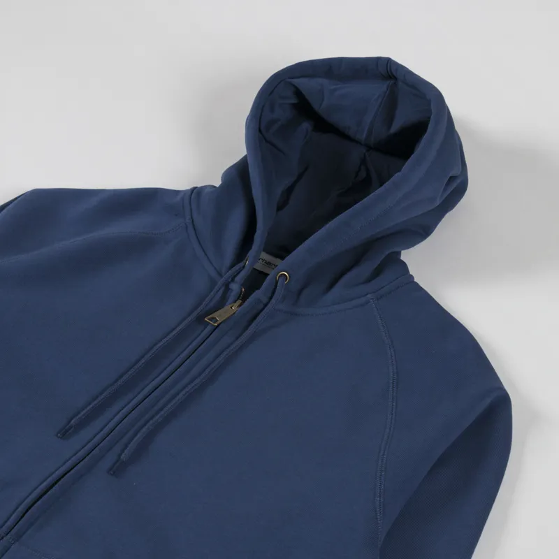 Carhartt WIP Hooded Chase Jacket Dusky Blue Gold-2