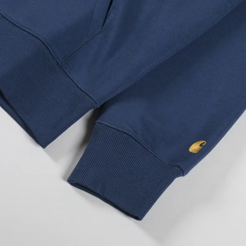 Carhartt WIP Hooded Chase Jacket Dusky Blue Gold-6