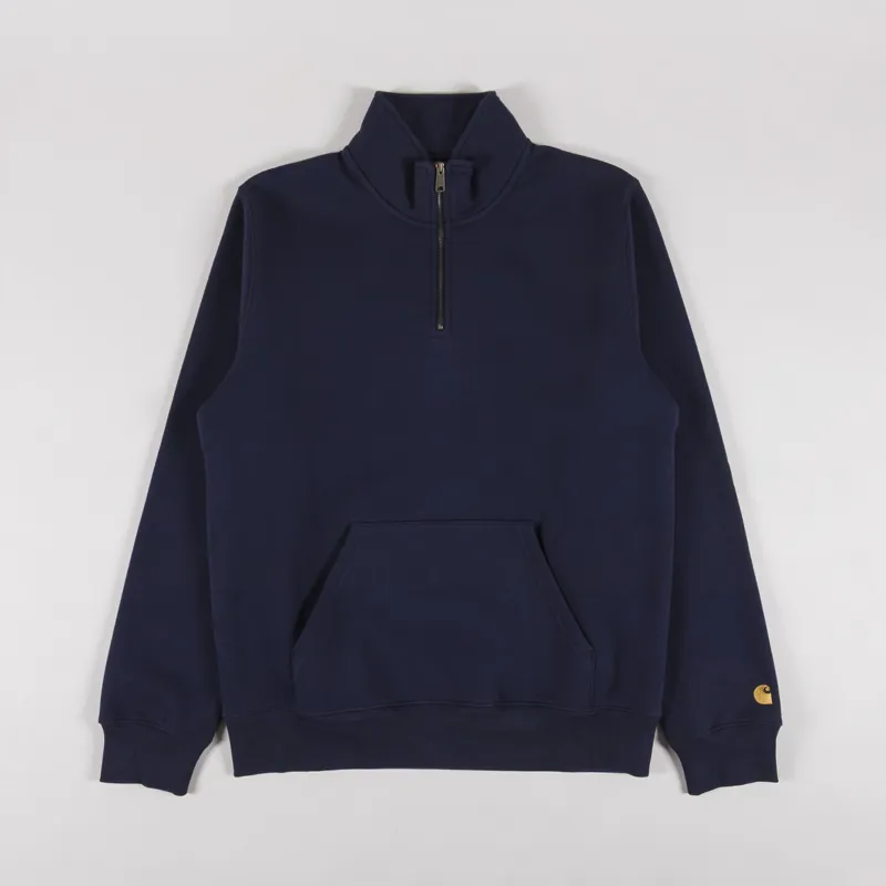 Carhartt WIP Chase Neck Zip Sweat Dark Navy Gold